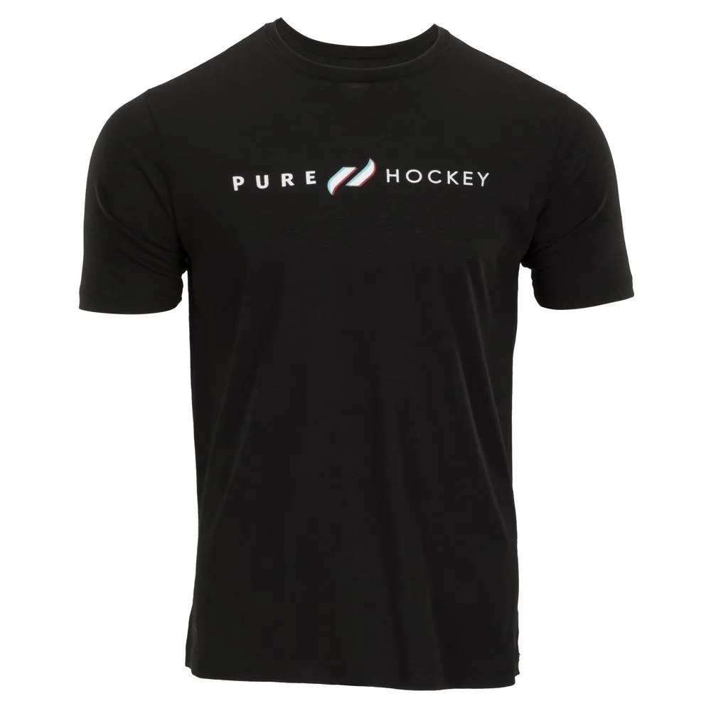 Pure Hockey Mens Classic Tee 1.0 Black Graphic Logo Short Sleeve Shirt Medium